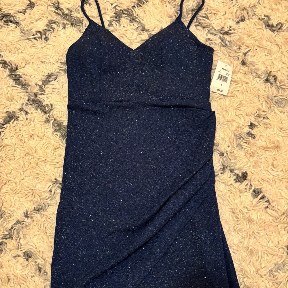 NWT!! Boscov's Navy Blue Glitter, Semi-Formal Dress!!